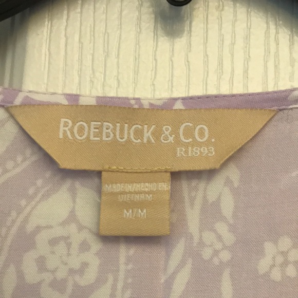 Roebuck & Co. purple short sleeve blouse size medium - Picture 5 of 12